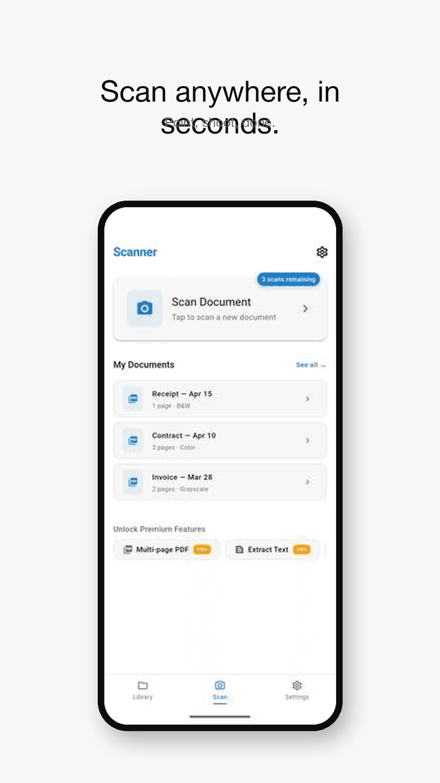 ScannerFlow app crop and perspective correction interface